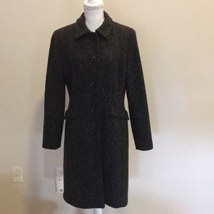 Casual Corner Tweed Single Breast Long Coat